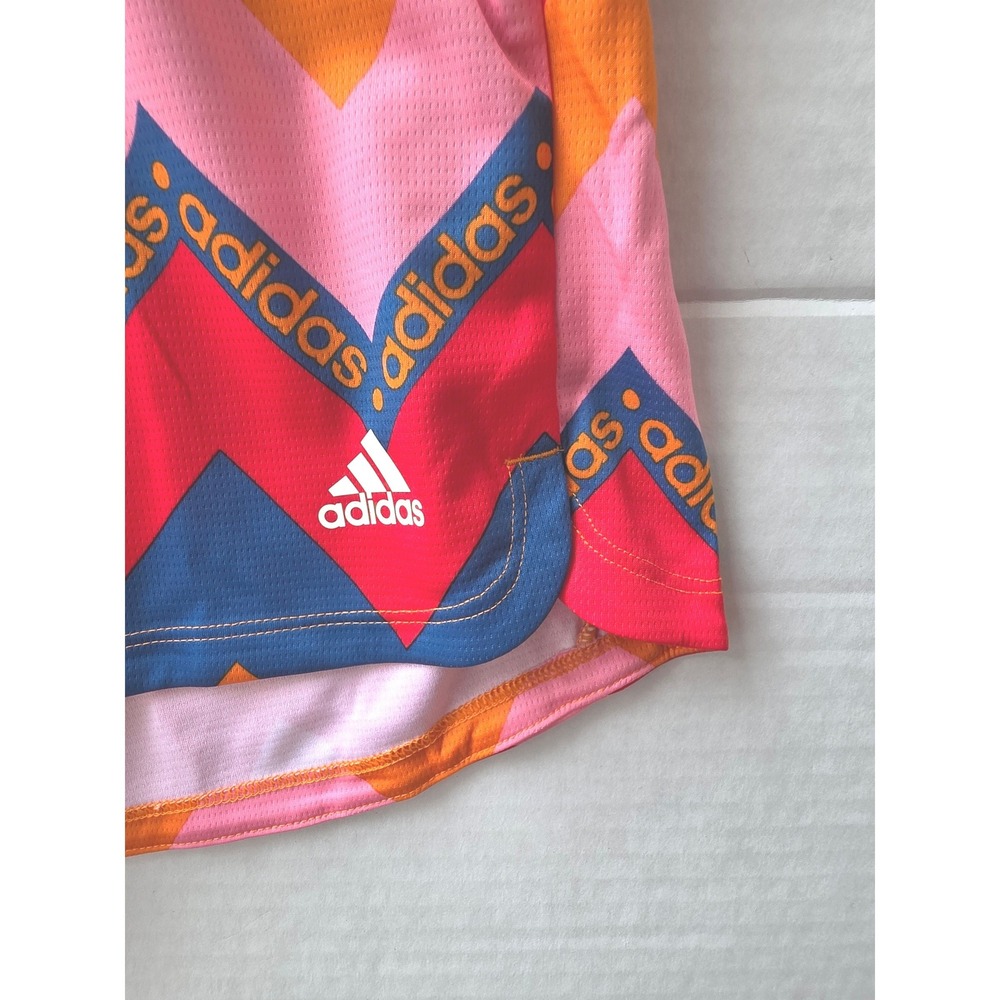 adidas x FARM Rio Pacer Running Shorts Small Zigzag Retro Print AEROREADY NWT - Picture 3 of 6